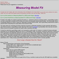 SEM: Fit (David A. Kenny)