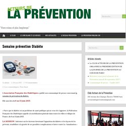 Semaine prévention Diabète – Club Acteurs de la Prévention