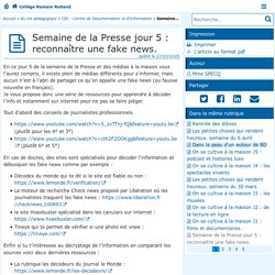 Semaine de la Presse jour 5 : reconnaître une fake news. - Collège Romain Rolland