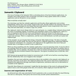 The Semantic Web Clipboard - Design Issues