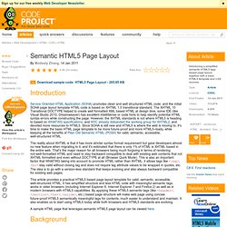 Semantic HTML5 Page Layout