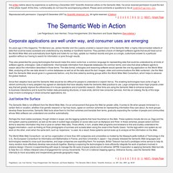 The Semantic Web in Action - Scientific American - December 2007