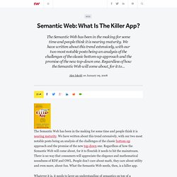 Web sémantique: Quelle est la killer app?