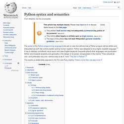 Python syntax and semantics