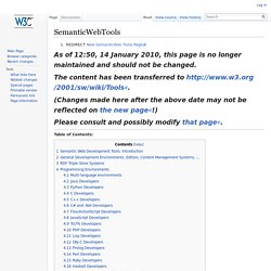 SemanticWebTools - W3C Wiki