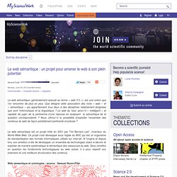 Le web sémantique : un projet pour amener le web à son plein potentiel