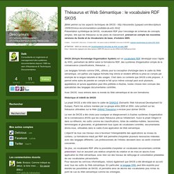 Thésaurus et Web Sémantique : le vocabulaire RDF SKOS
