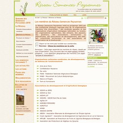 Réseau Semences Paysannes - Coordonnées des membres du réseau RSP