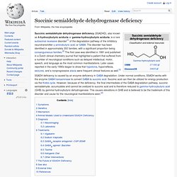 Succinic semialdehyde dehydrogenase deficiency