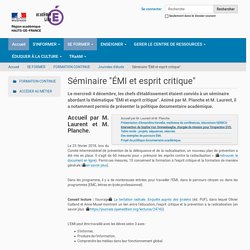 Séminaire "ÉMI et esprit critique" — Site Prof-doc