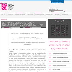 Séminaire de recherche / Théâtres de la mémoire 2012-2013