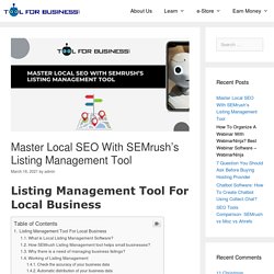 Master Local SEO With SEMrush’s Listing Management Tool