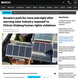 Senators push for more oversight after warning solar industry 'exposed' to China's Xinjiang human rights violations