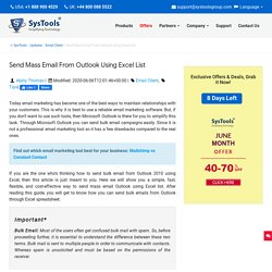 How to Send Bulk Email From Outlook 2010 Using Excel