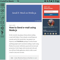 How to Send e-mail using Node.js