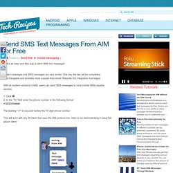 Send SMS Text Messages From AIM for Free