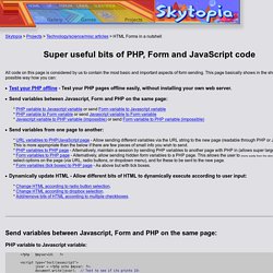 Send, pass, get variables with PHP, Form, HTML & JavaScript code