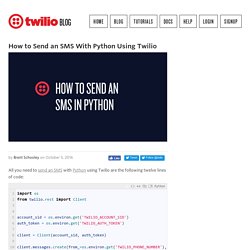 How to Send an SMS With Python Using Twilio