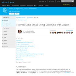 How to use the SendGrid email service (.NET) - Azure