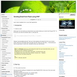 Sending Email from Flash using PHP
