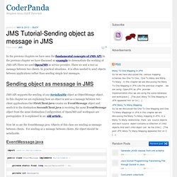 Sending object as message in JMS