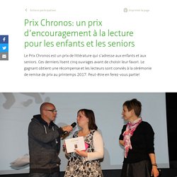 Pro Senectute Suisse - Le Prix Chronos, un prix littéraire s’adressant aux enfants et aux seniors
