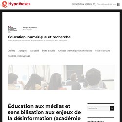 Éducation aux médias et sensibilisation aux enjeux de la désinformation (académie de Nice) – Éducation, numérique et recherche