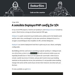 A sensible DeployerPHP config for Sf4