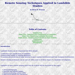 Remote Sensing Techniques Applied to Landslide Studies