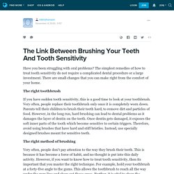 The Link Between Brushing Your Teeth And Tooth Sensitivity: robinjhonson — LiveJournal