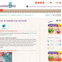 List of Sensory Play Activities & Ideas