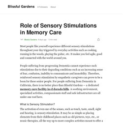 Role of Sensory Stimulations in Memory Care