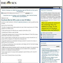 BaltTech: Facebook files for IPO, seeks to raise $5 billion - Technology news: Digital tech, innovation, Apple and Microsoft news from reporter Gus Sentementes