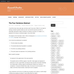 The Four Sentence Abstract