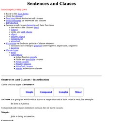 sentence and clause
