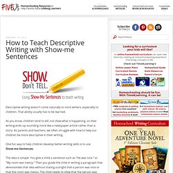Show-Me Sentences: How to Teach Descriptive Writing