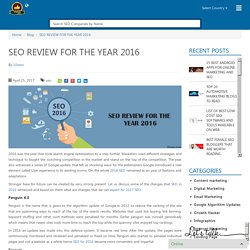 SEO REVIEW FOR THE YEAR 2016