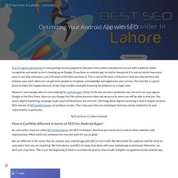 SEO services in Lahore - corweb