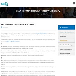 SEO Terminology: A Handy Glossary