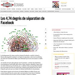 Les 4,74 degrés de séparation de Facebook