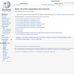 Lists of active separatist movements