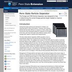 Penn State Particle Separator — Dairy Cattle Nutrition
