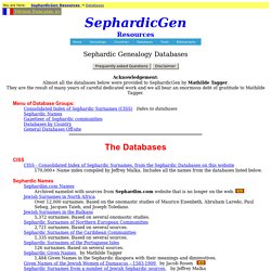 Sephardic Databases for genealogy