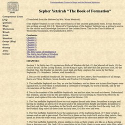 Sepher Yetzirah "The Book of Formation"