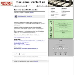 Sephonics - Learn The IPA Alphabet. Freeware.