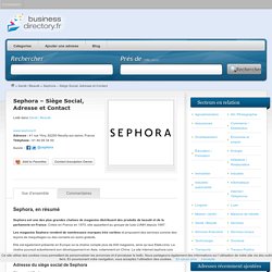 Sephora – Siège Social, Adresse et Contact