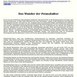 Sepp Holzer - Das Wunder der Permakultur