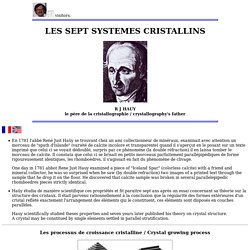 SEPT SYSTEMES CRISTALLINS