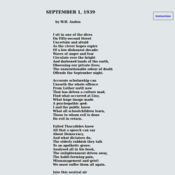 SEPTEMBER 1, 1939 W.H. Auden