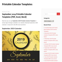 September 2019 Printable Calendar Templates {PDF, Excel, Word}
